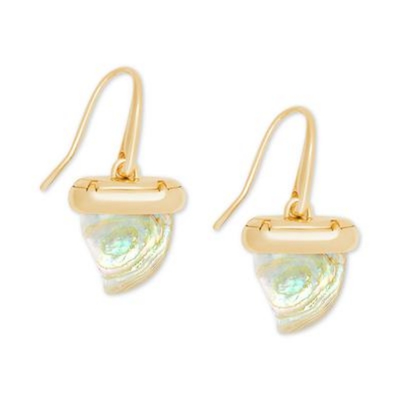 KENDRA SCOTT 14k Gold-Plated Carved Shark Tooth Drop Earrings - Picture 1 of 5